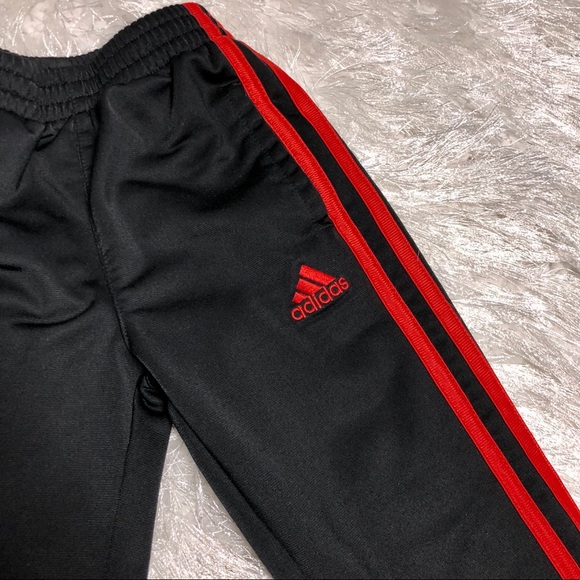 adidas Bottoms | Adidas 3t Black With Red Stripes Track Pants | Poshmark